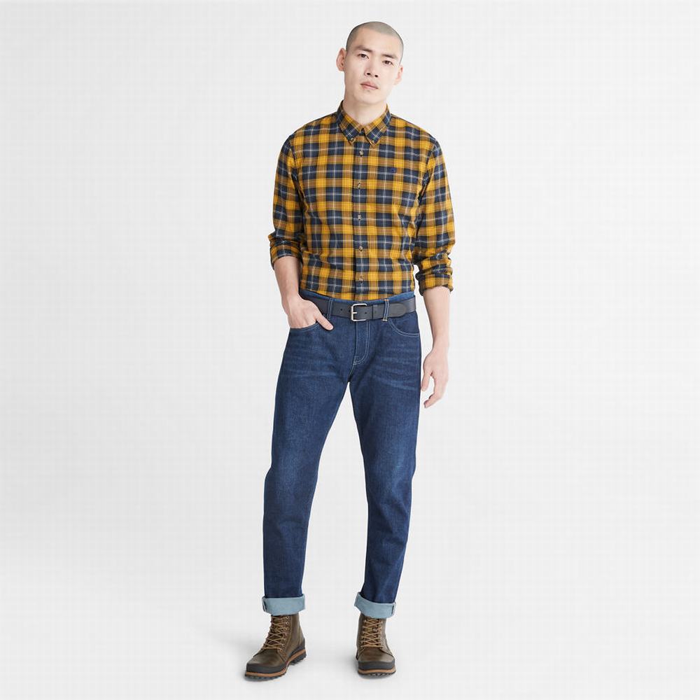 Pánské Košile Timberland Eastham River Stretch Checked Žluté | TI81536-348