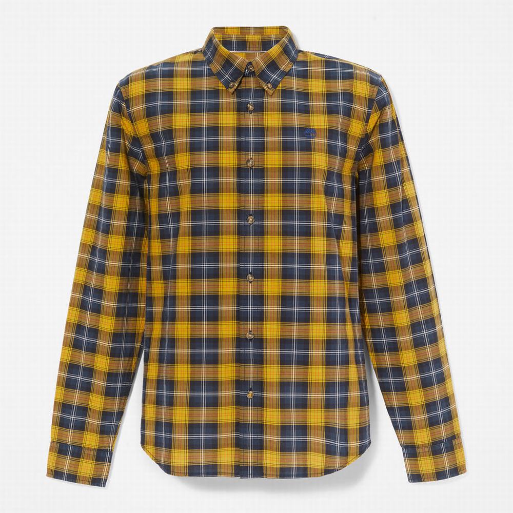 Pánské Košile Timberland Eastham River Stretch Checked Žluté | TI81536-348
