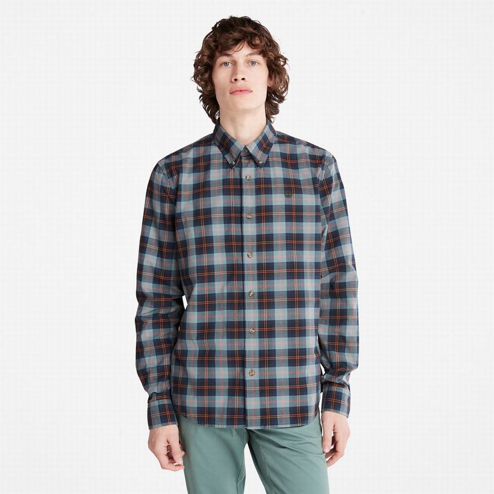 Pánské Košile Timberland Eastham River Stretch Checked Zelene | TI87206-249