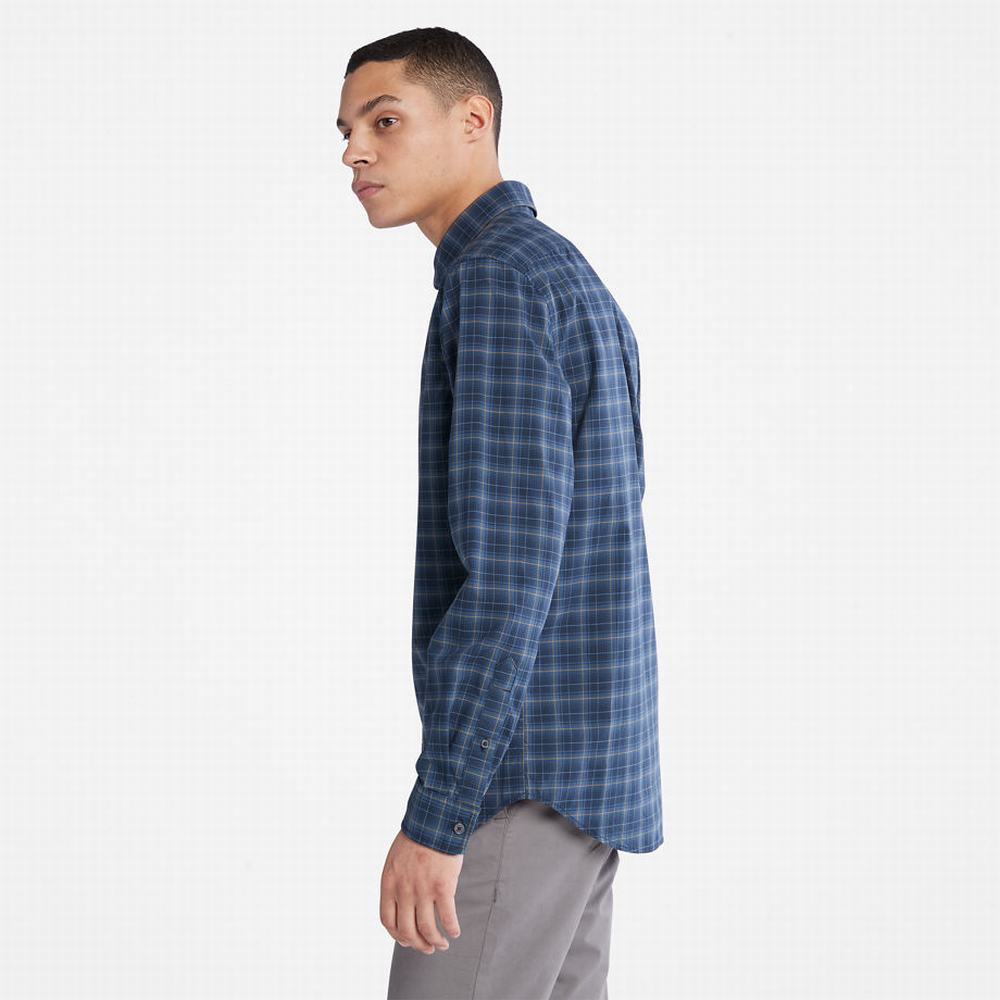 Pánské Košile Timberland Eastham River Stretch Check Tmavě Blankyt | TI91276-269