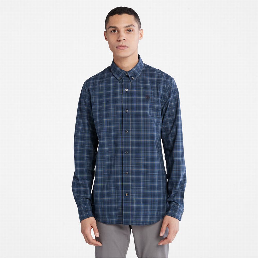 Pánské Košile Timberland Eastham River Stretch Check Tmavě Blankyt | TI91276-269