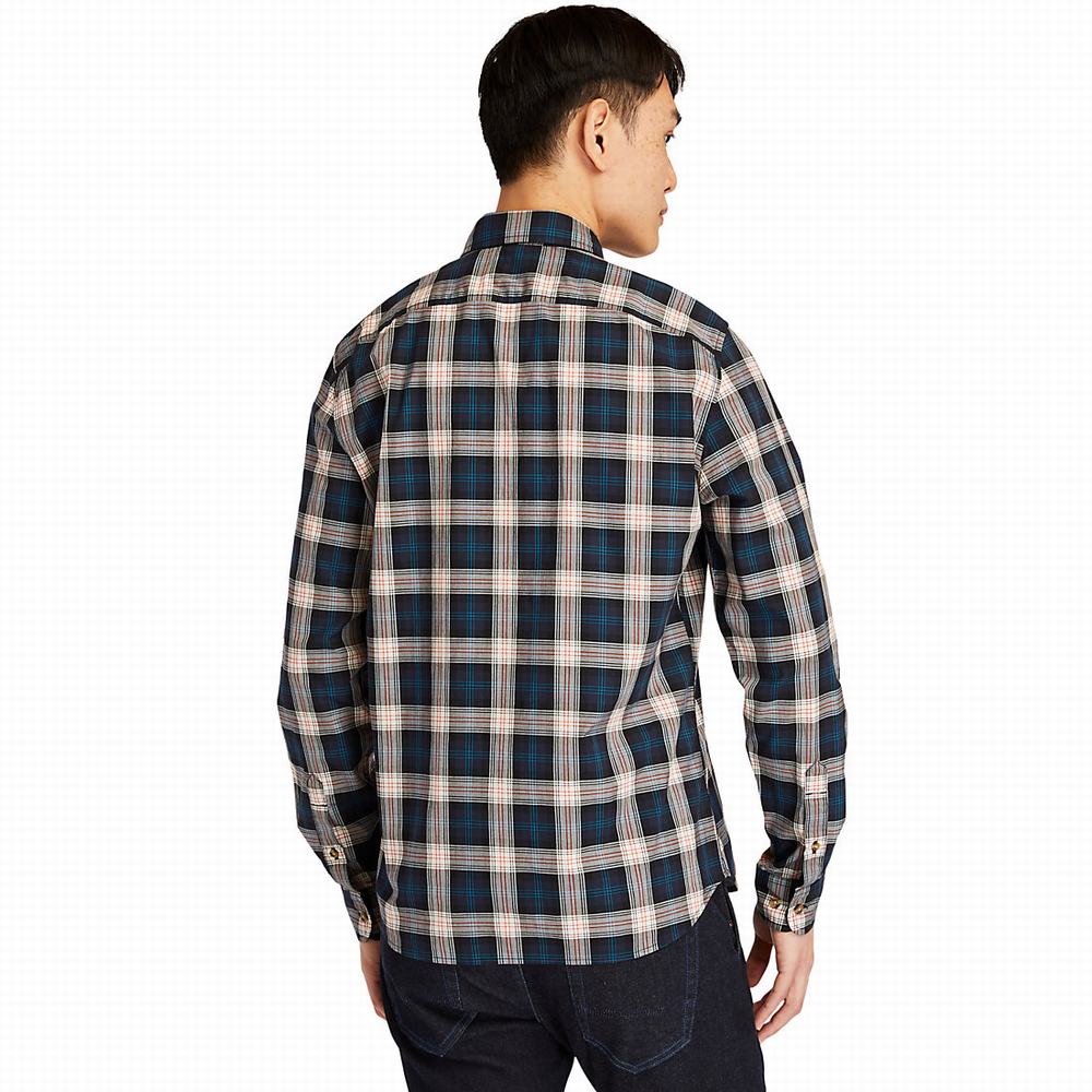 Pánské Košile Timberland Eastham River Tartan Tmavě Blankyt | TI31602-247