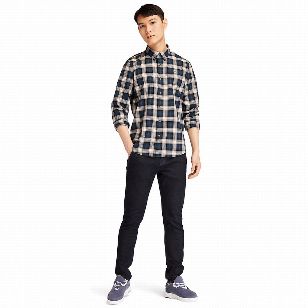Pánské Košile Timberland Eastham River Tartan Tmavě Blankyt | TI31602-247