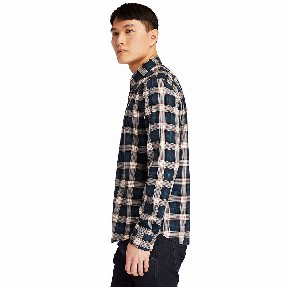 Pánské Košile Timberland Eastham River Tartan Tmavě Blankyt | TI31602-247