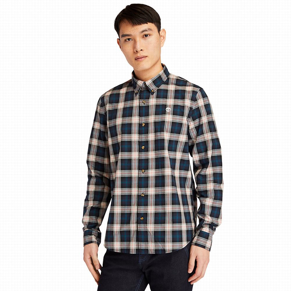 Pánské Košile Timberland Eastham River Tartan Tmavě Blankyt | TI31602-247
