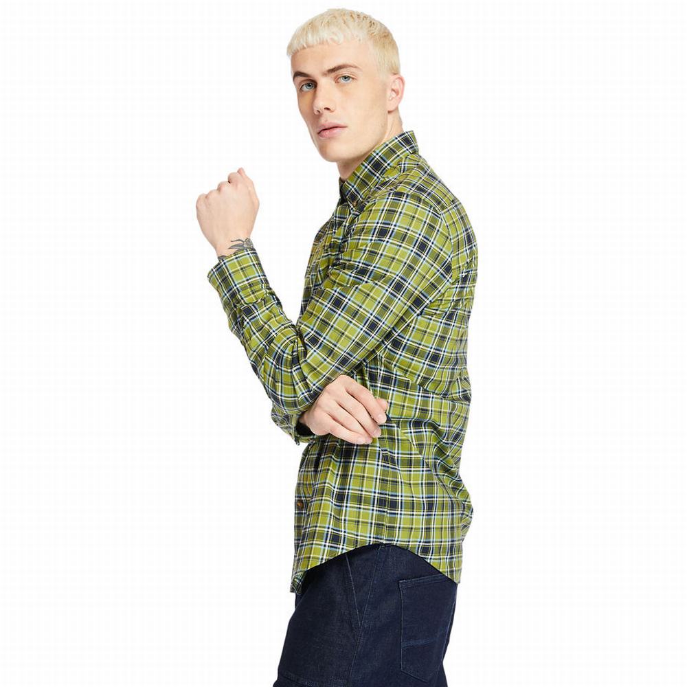 Pánské Košile Timberland Essential Check Zelene | TI92780-530