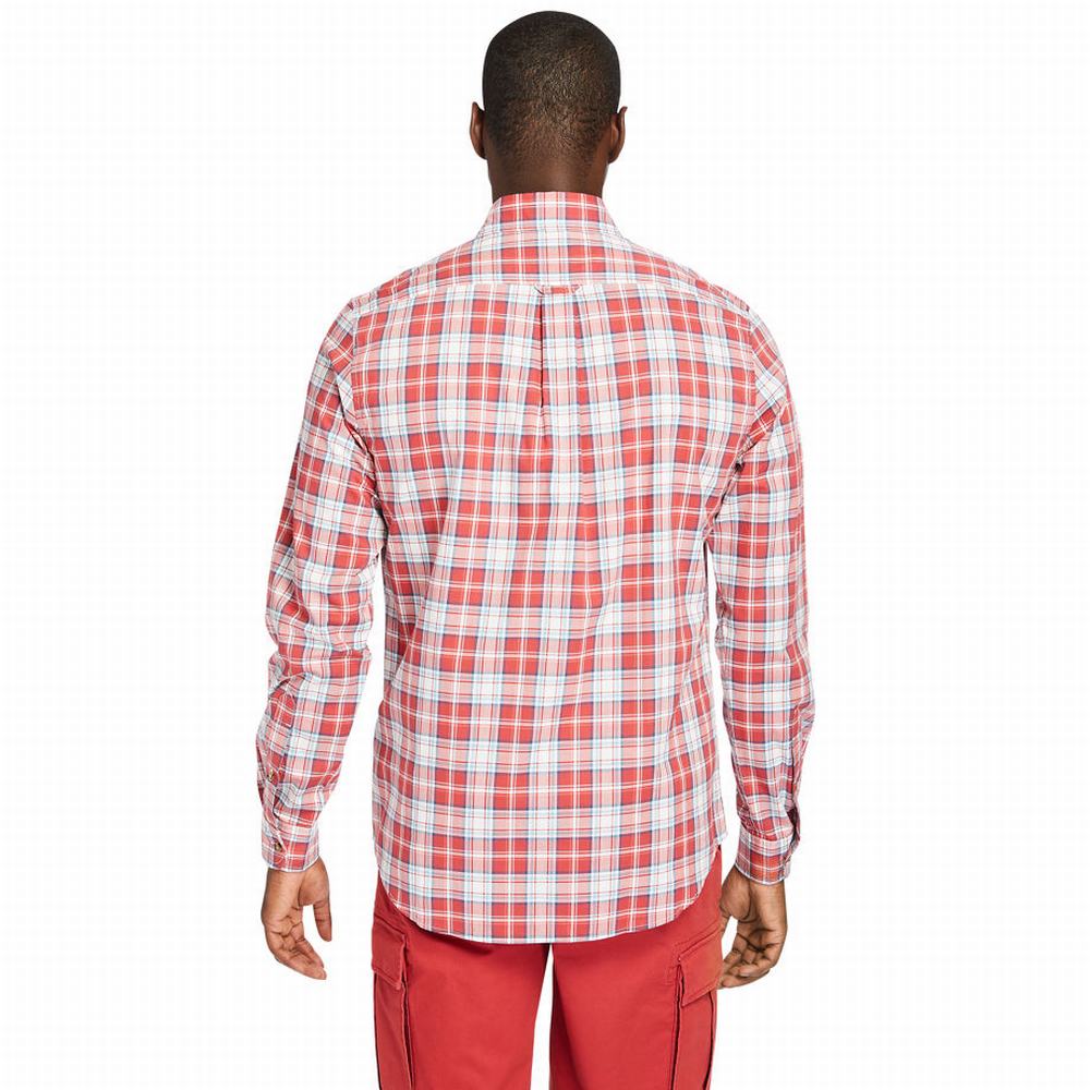 Pánské Košile Timberland Essential Check Červené | TI97185-318