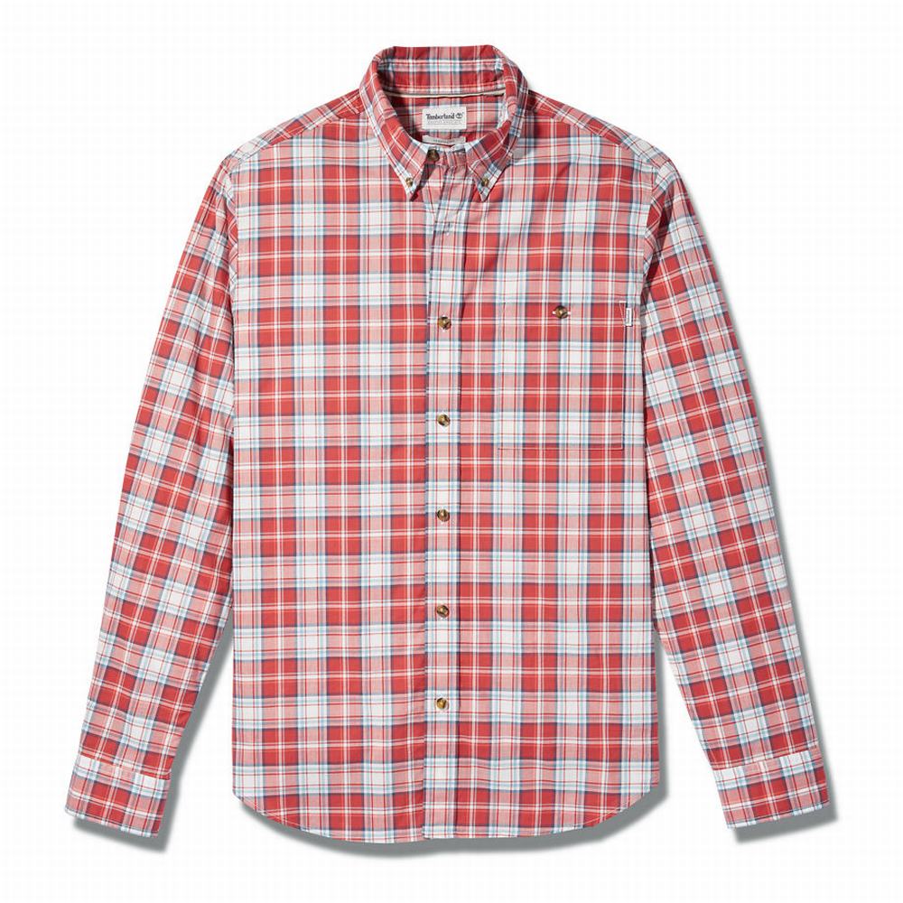 Pánské Košile Timberland Essential Check Červené | TI97185-318