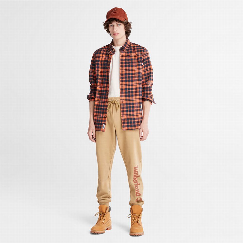 Pánské Košile Timberland Flannel Checked Oranžové | TI43720-503