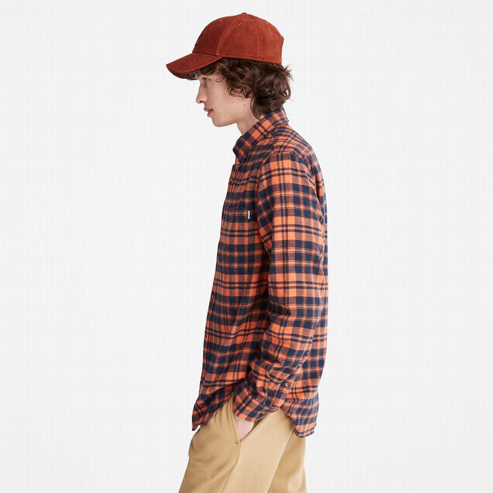 Pánské Košile Timberland Flannel Checked Oranžové | TI43720-503