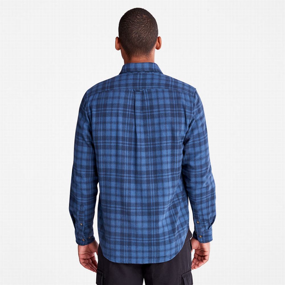 Pánské Košile Timberland Flannel Checked Tmavě Blankyt | TI56284-591