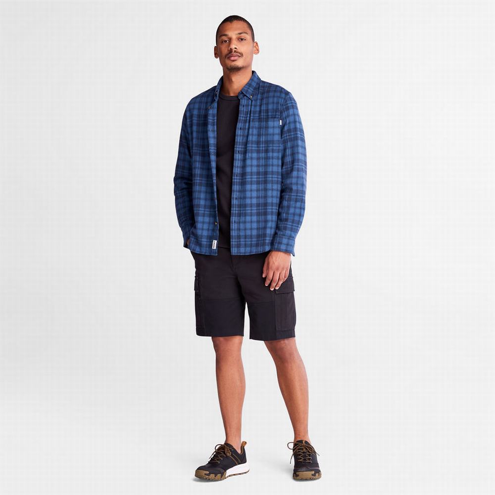 Pánské Košile Timberland Flannel Checked Tmavě Blankyt | TI56284-591