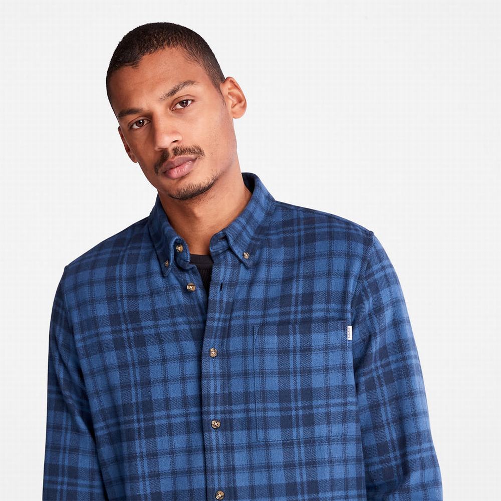 Pánské Košile Timberland Flannel Checked Tmavě Blankyt | TI56284-591