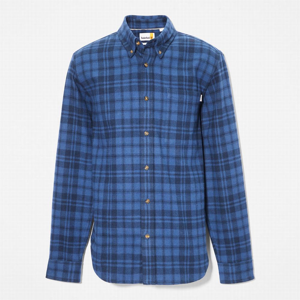 Pánské Košile Timberland Flannel Checked Tmavě Blankyt | TI56284-591