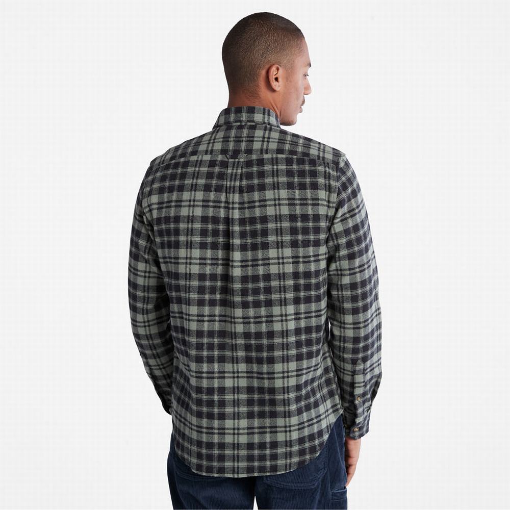 Pánské Košile Timberland Flannel Checked Zelene | TI58302-926