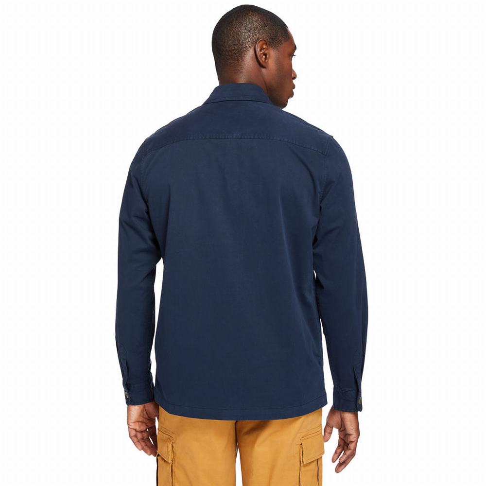 Pánské Košile Timberland Garment-Dyed Twill Tmavě Blankyt | TI60947-769