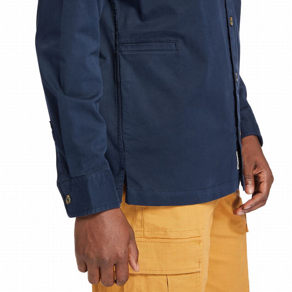 Pánské Košile Timberland Garment-Dyed Twill Tmavě Blankyt | TI60947-769