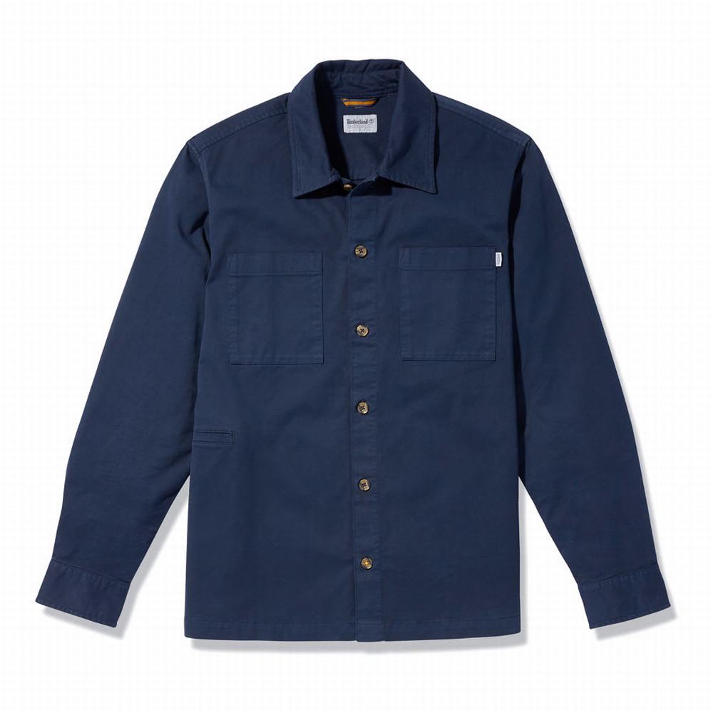 Pánské Košile Timberland Garment-Dyed Twill Tmavě Blankyt | TI60947-769