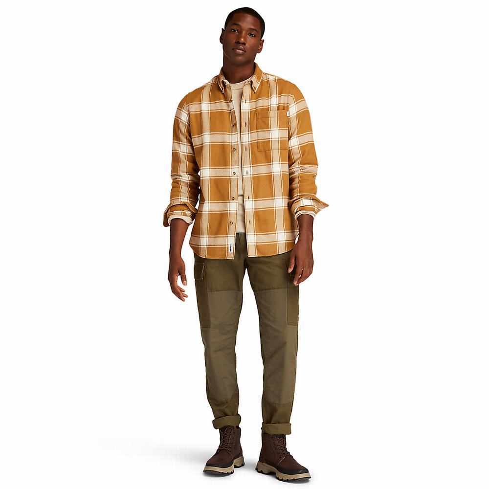 Pánské Košile Timberland Heavy Flannel Checked Hnědé | TI01289-674