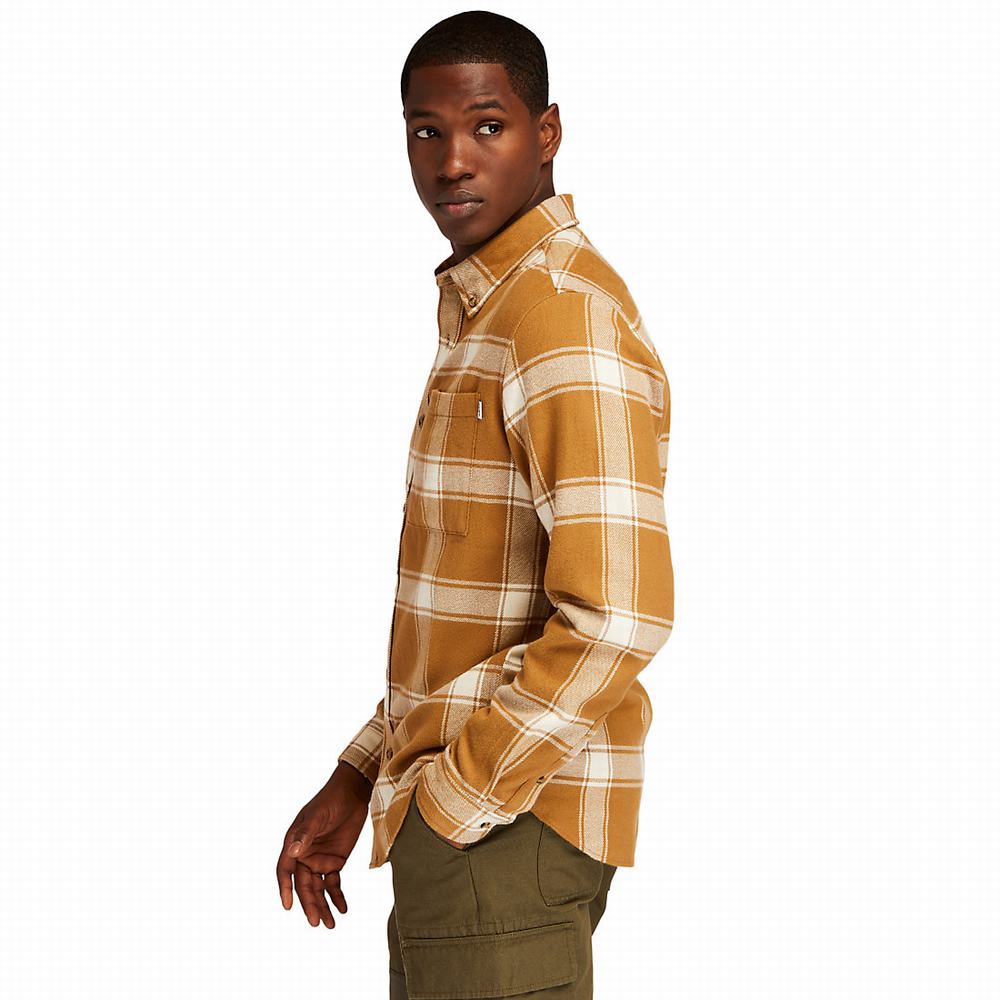 Pánské Košile Timberland Heavy Flannel Checked Hnědé | TI01289-674