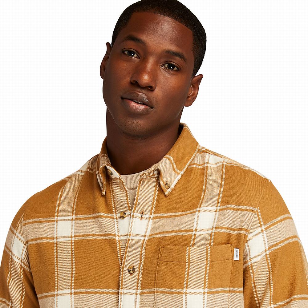 Pánské Košile Timberland Heavy Flannel Checked Hnědé | TI01289-674