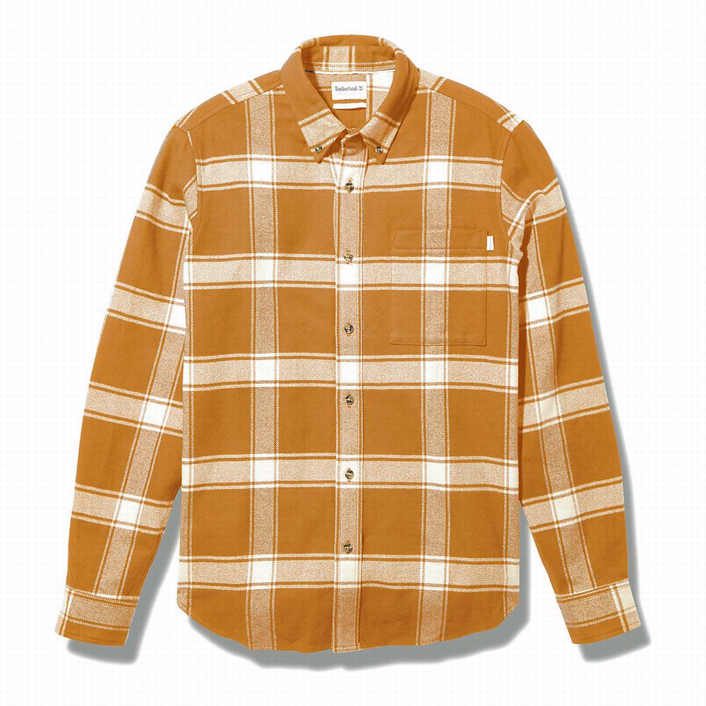 Pánské Košile Timberland Heavy Flannel Checked Hnědé | TI01289-674