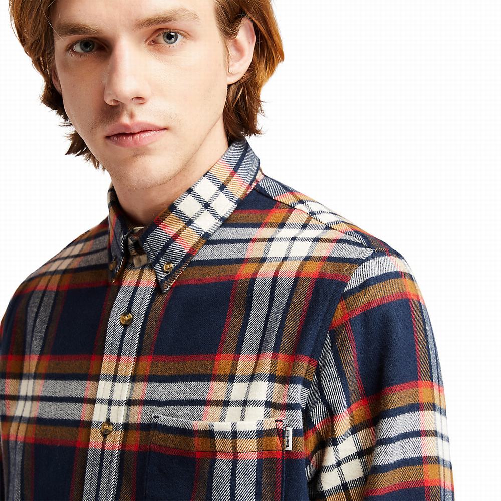 Pánské Košile Timberland Heavy Flannel Check Tmavě Blankyt | TI06245-059
