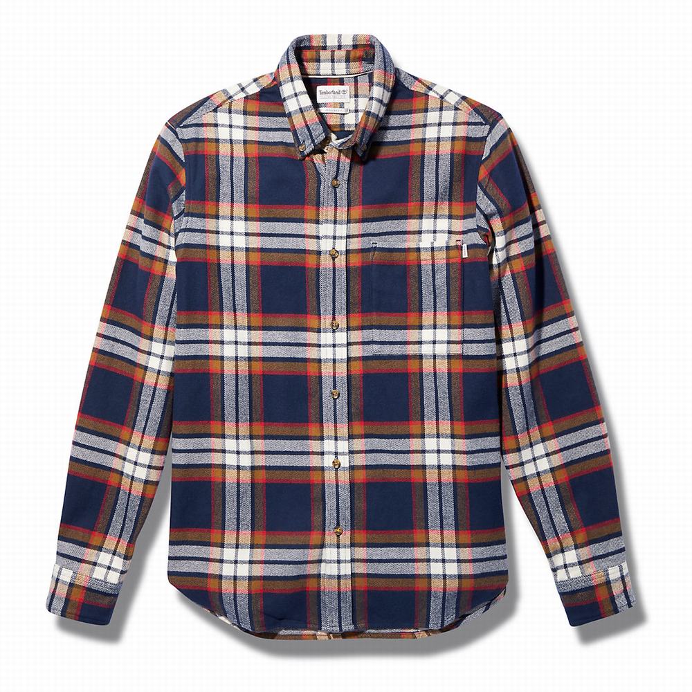 Pánské Košile Timberland Heavy Flannel Check Tmavě Blankyt | TI06245-059