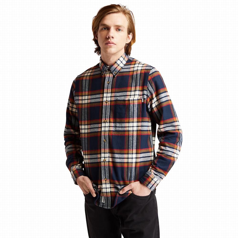 Pánské Košile Timberland Heavy Flannel Check Tmavě Blankyt | TI06245-059