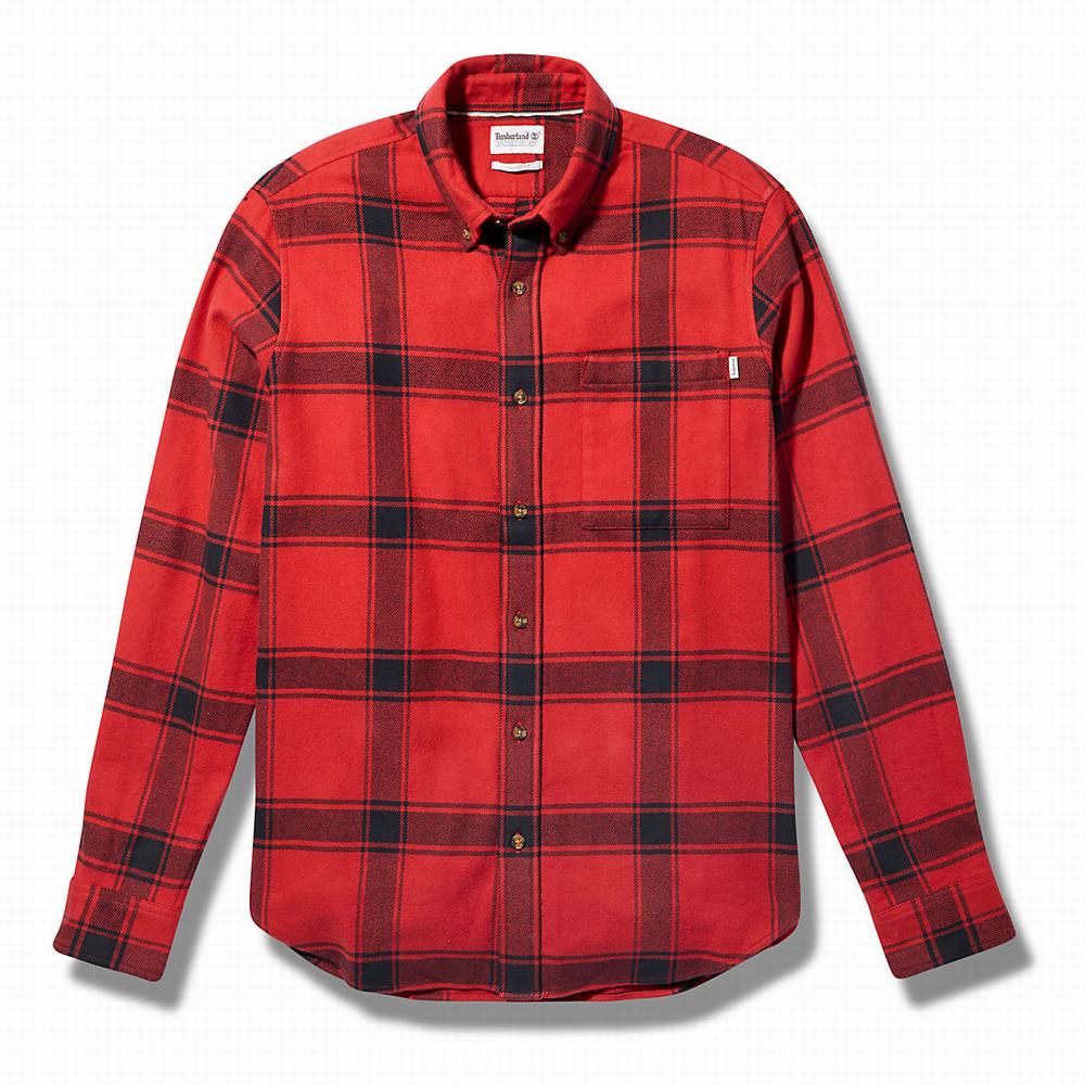 Pánské Košile Timberland Heavy Flannel Checked Červené | TI27489-183