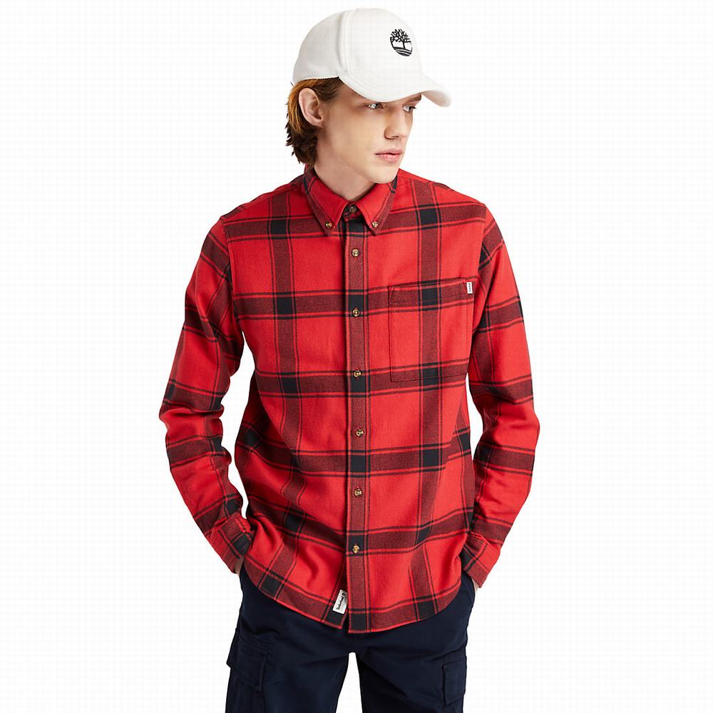 Pánské Košile Timberland Heavy Flannel Checked Červené | TI27489-183