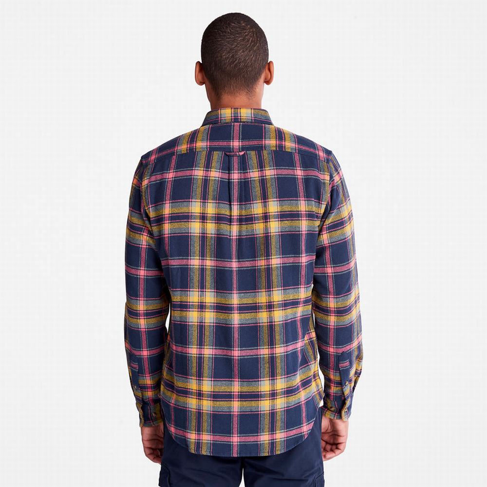 Pánské Košile Timberland Heavy Flannel Check Tmavě Blankyt | TI70243-670