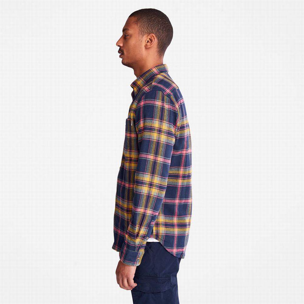 Pánské Košile Timberland Heavy Flannel Check Tmavě Blankyt | TI70243-670
