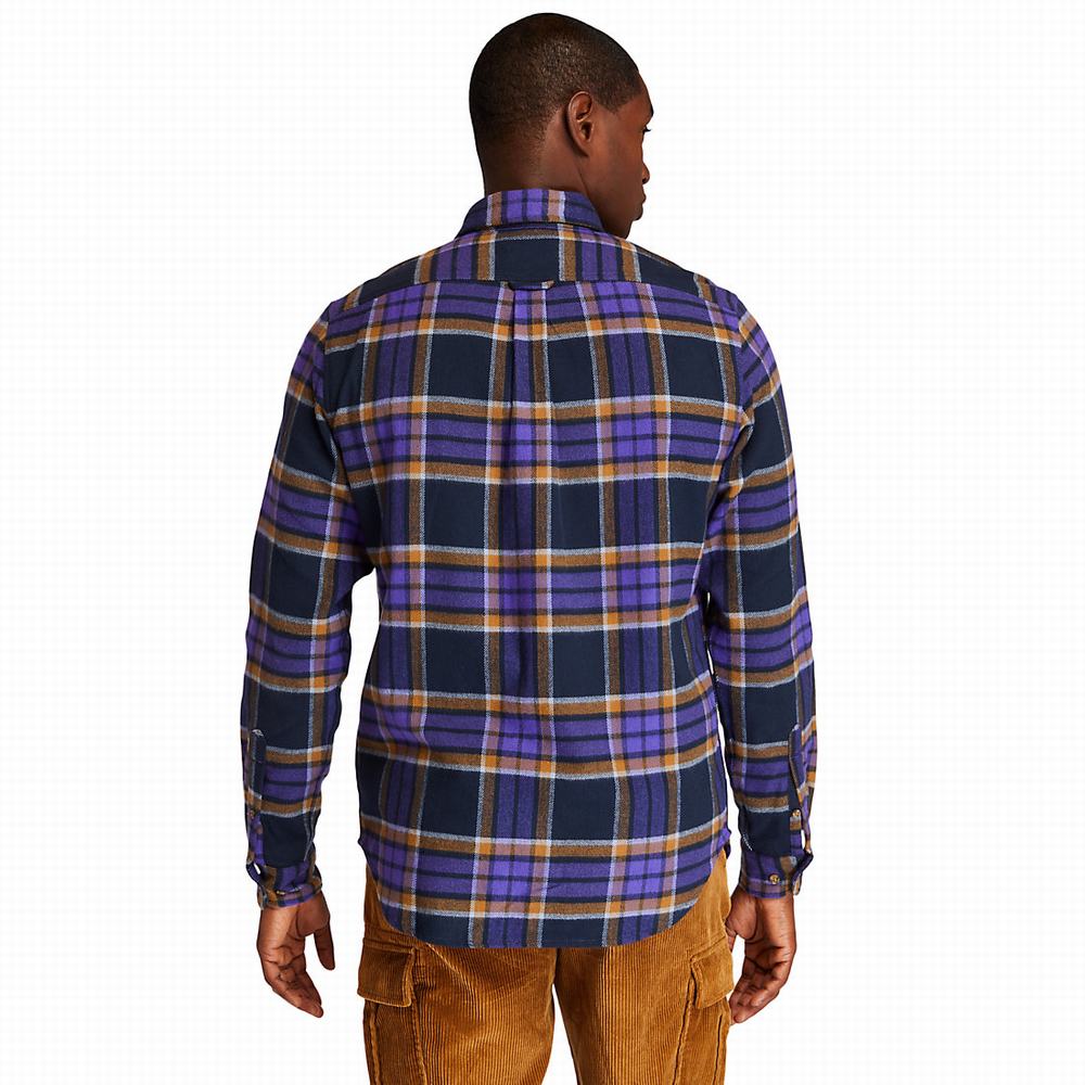Pánské Košile Timberland Heavy Flannel Check Tmavě Blankyt | TI87250-826