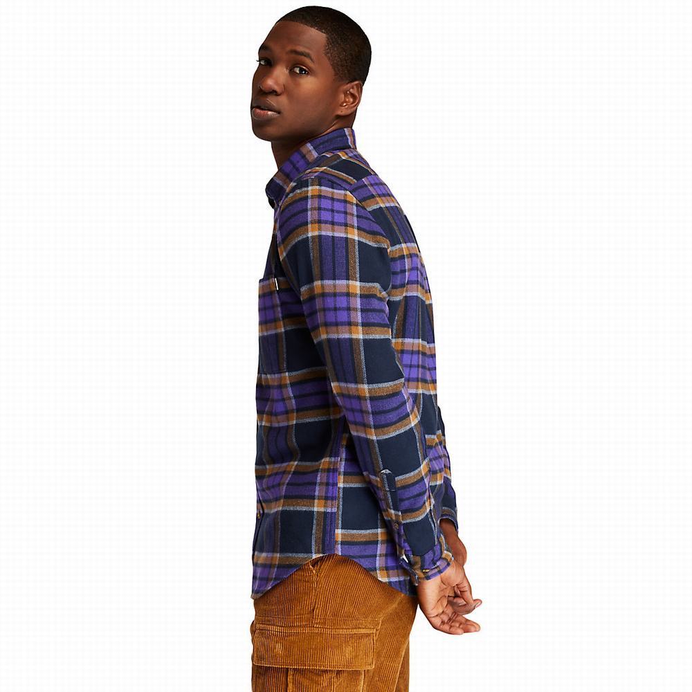 Pánské Košile Timberland Heavy Flannel Check Tmavě Blankyt | TI87250-826