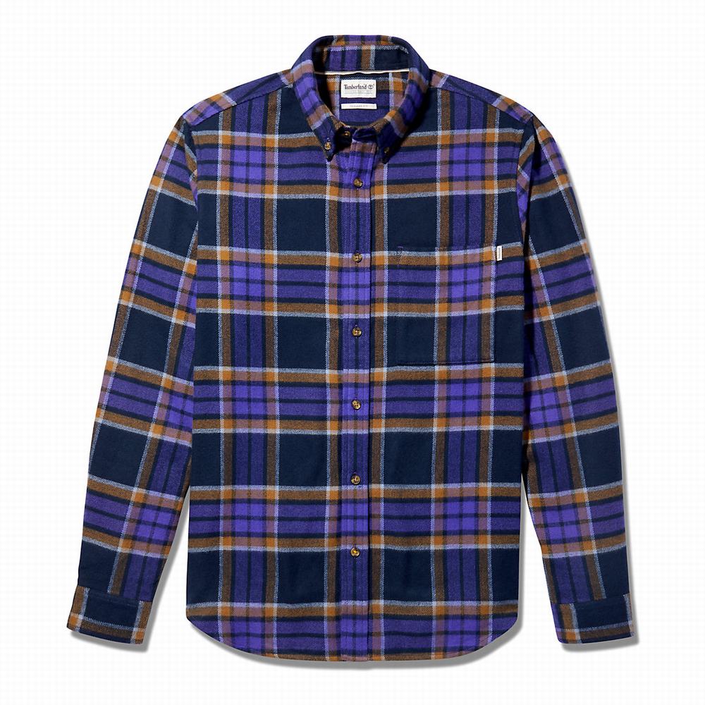 Pánské Košile Timberland Heavy Flannel Check Tmavě Blankyt | TI87250-826