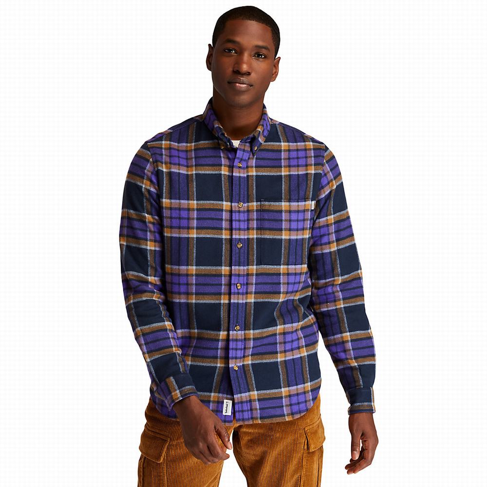 Pánské Košile Timberland Heavy Flannel Check Tmavě Blankyt | TI87250-826