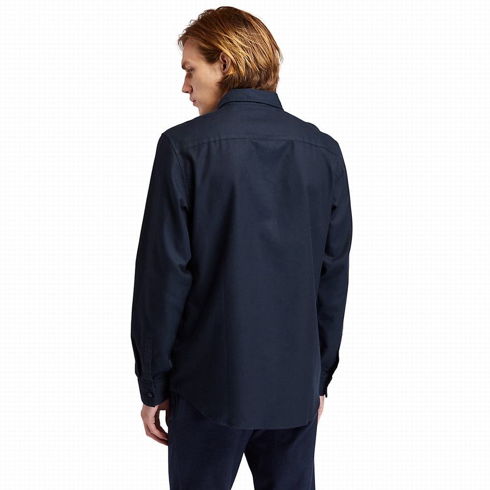 Pánské Košile Timberland Long-sleeved Overshirt Tmavě Blankyt | TI39402-902