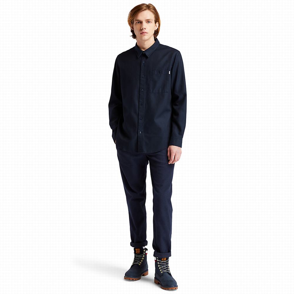 Pánské Košile Timberland Long-sleeved Overshirt Tmavě Blankyt | TI39402-902
