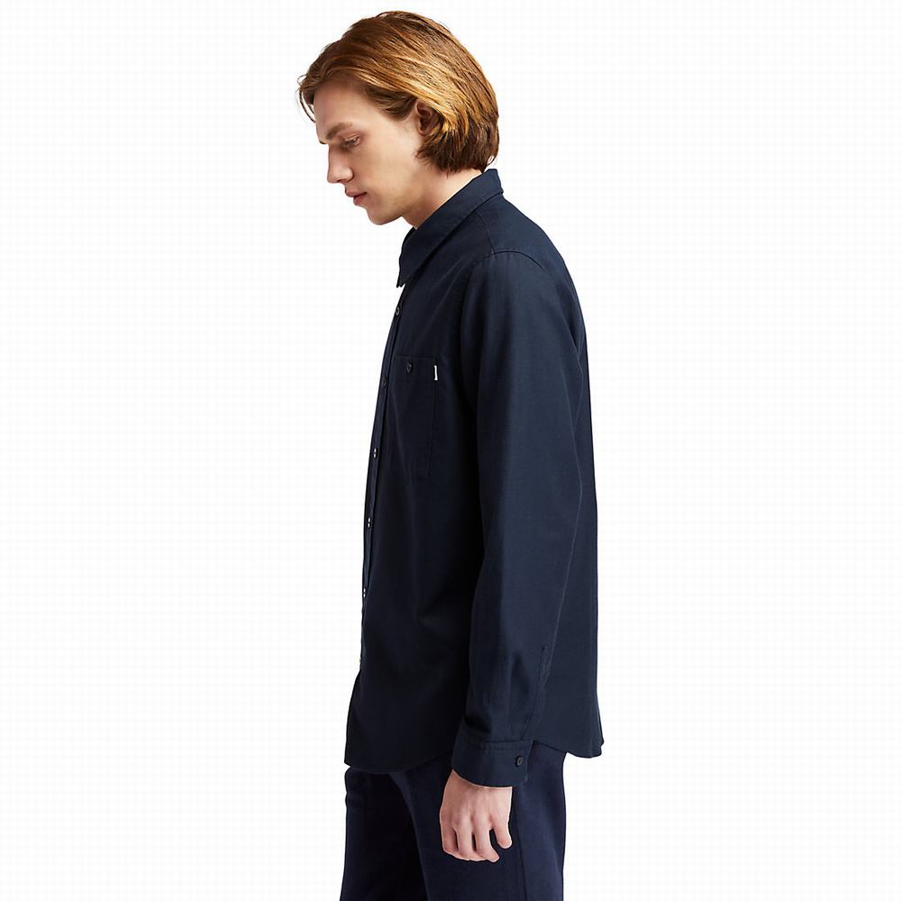 Pánské Košile Timberland Long-sleeved Overshirt Tmavě Blankyt | TI39402-902