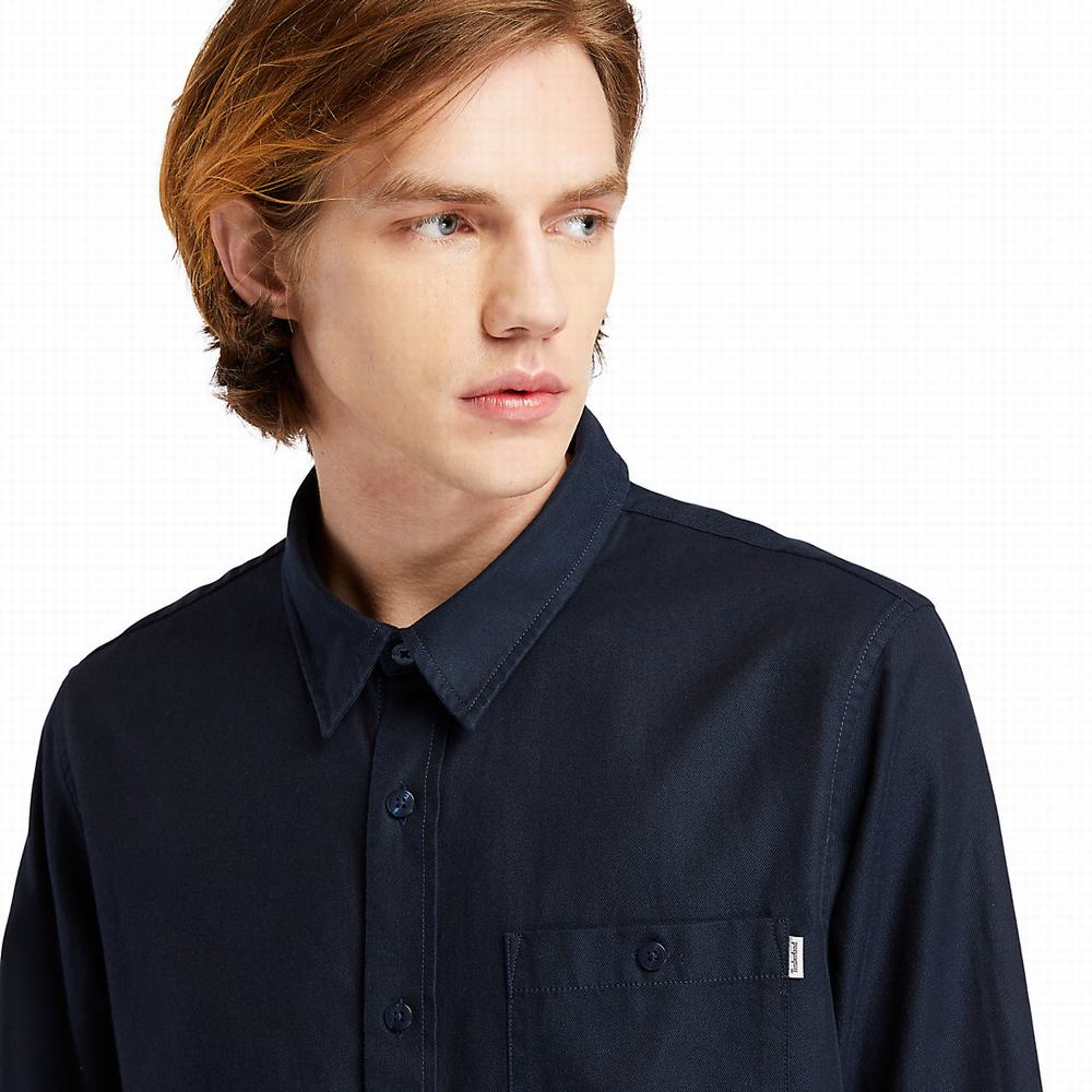 Pánské Košile Timberland Long-sleeved Overshirt Tmavě Blankyt | TI39402-902