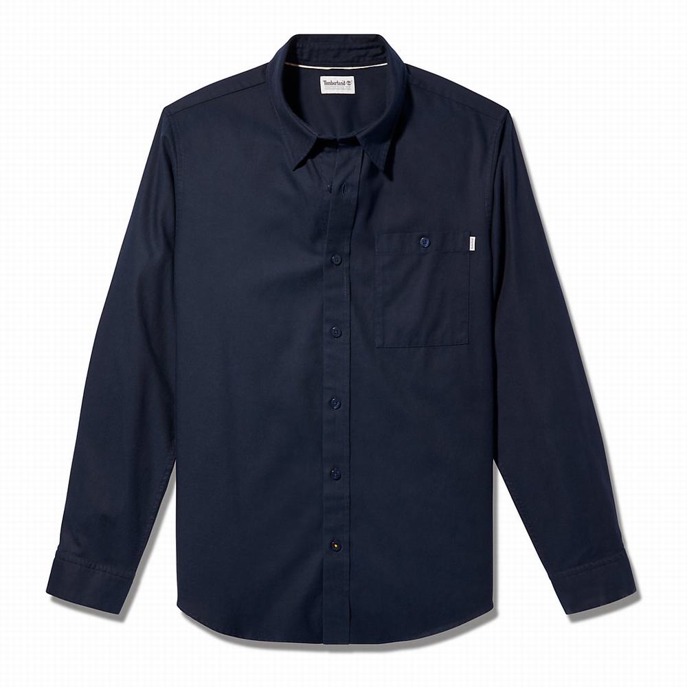 Pánské Košile Timberland Long-sleeved Overshirt Tmavě Blankyt | TI39402-902