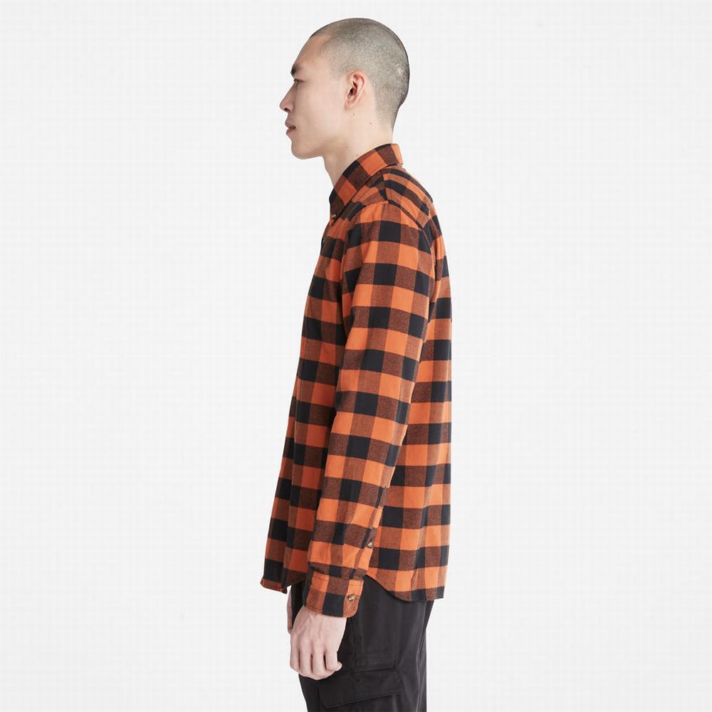 Pánské Košile Timberland Mascoma River Slim-Fit Check Oranžové | TI76345-617