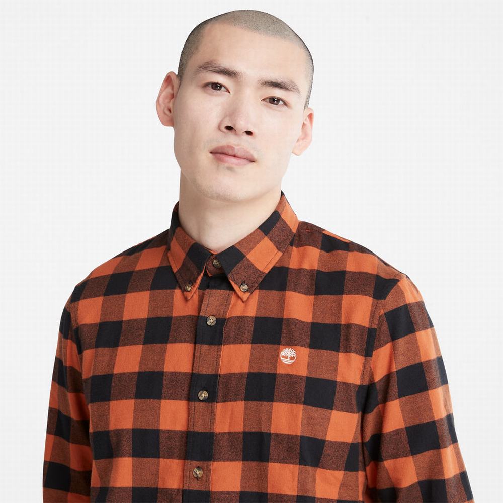 Pánské Košile Timberland Mascoma River Slim-Fit Check Oranžové | TI76345-617