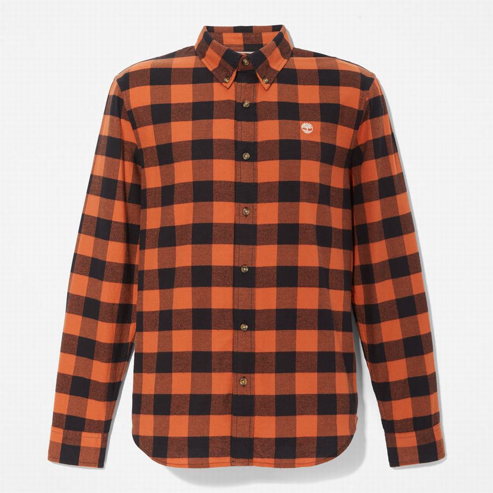 Pánské Košile Timberland Mascoma River Slim-Fit Check Oranžové | TI76345-617