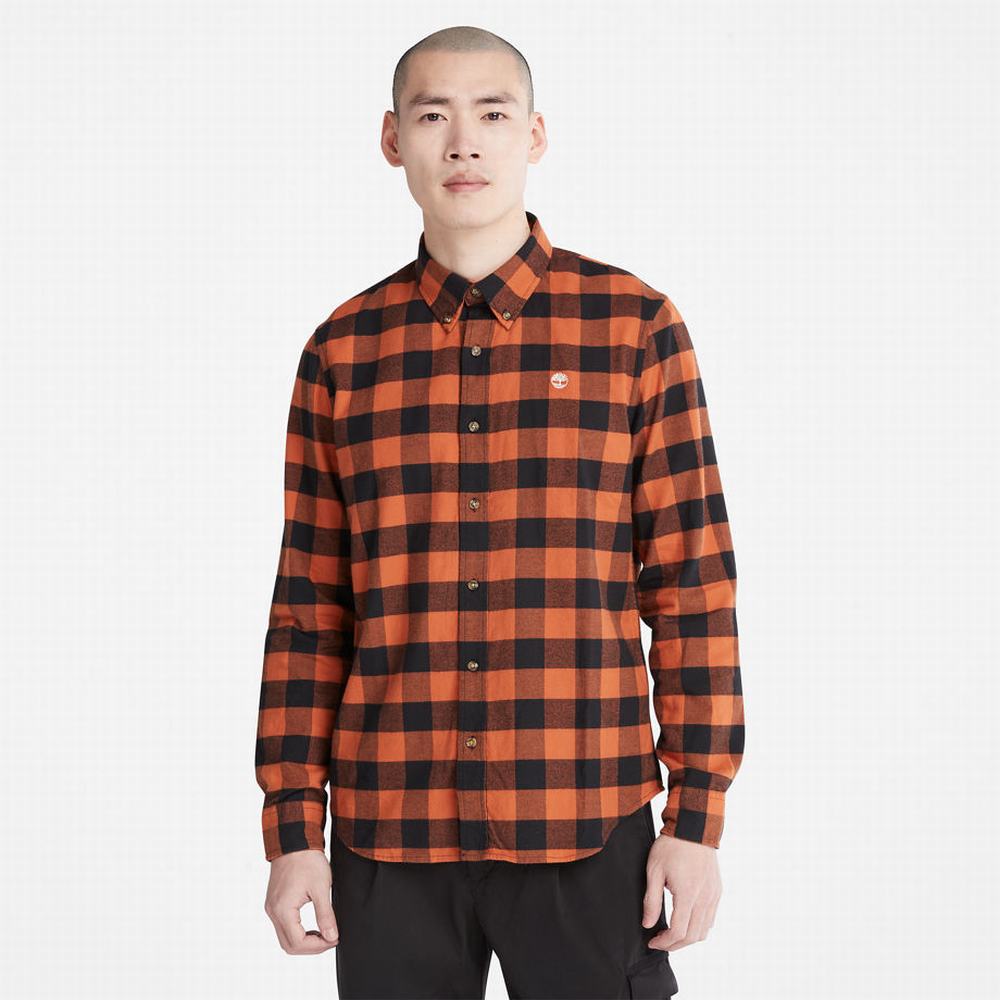 Pánské Košile Timberland Mascoma River Slim-Fit Check Oranžové | TI76345-617