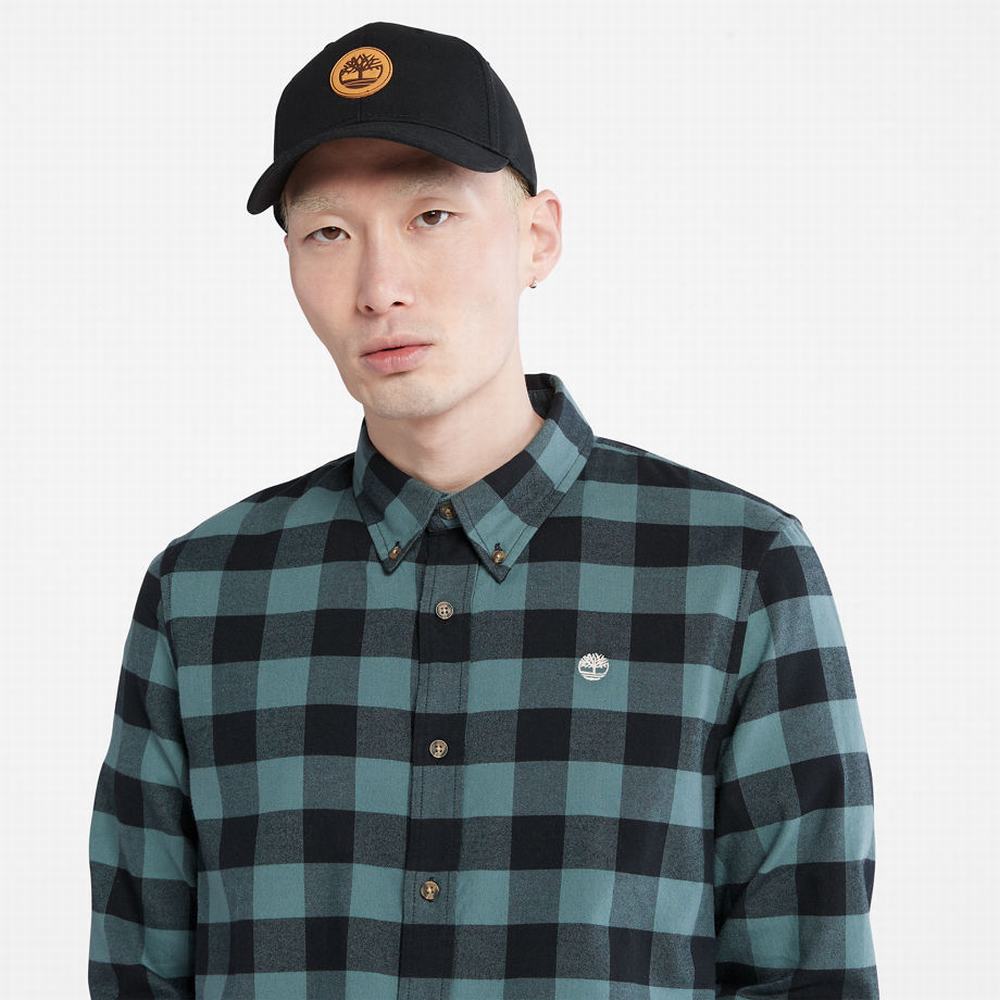 Pánské Košile Timberland Mascoma River Slim-Fit Check Zelene | TI98074-764