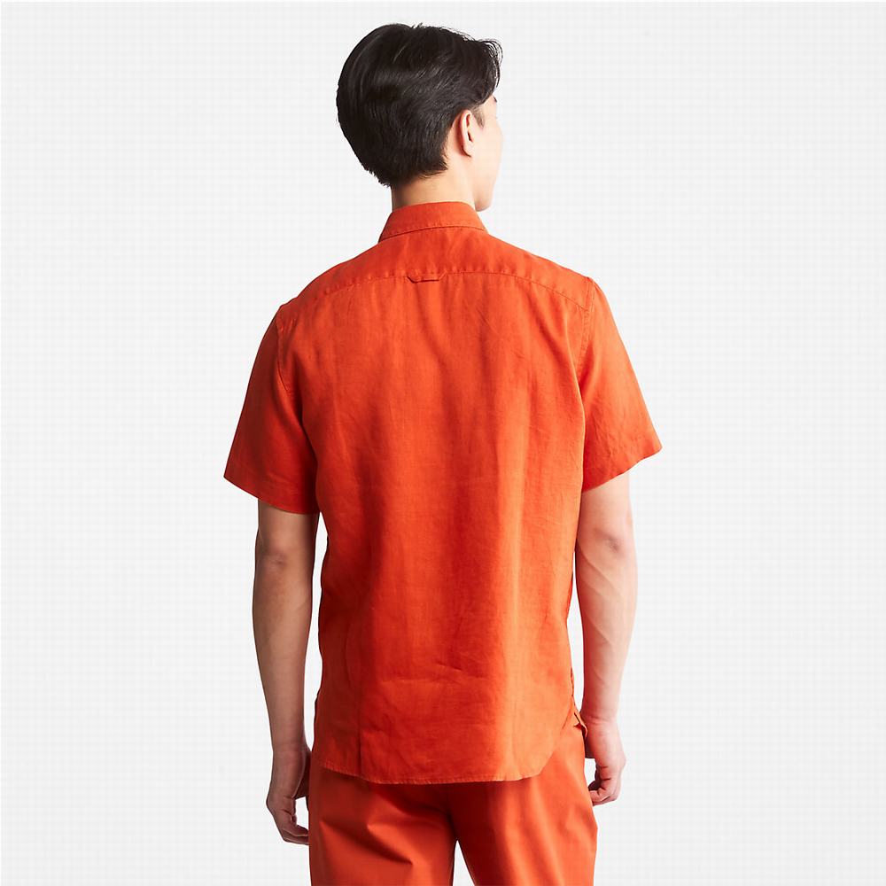 Pánské Košile Timberland Mill River Krátké-Sleeve Oranžové | TI07145-794