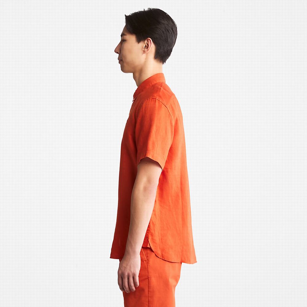 Pánské Košile Timberland Mill River Krátké-Sleeve Oranžové | TI07145-794