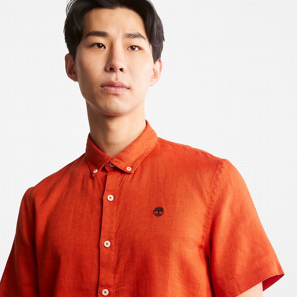 Pánské Košile Timberland Mill River Krátké-Sleeve Oranžové | TI07145-794